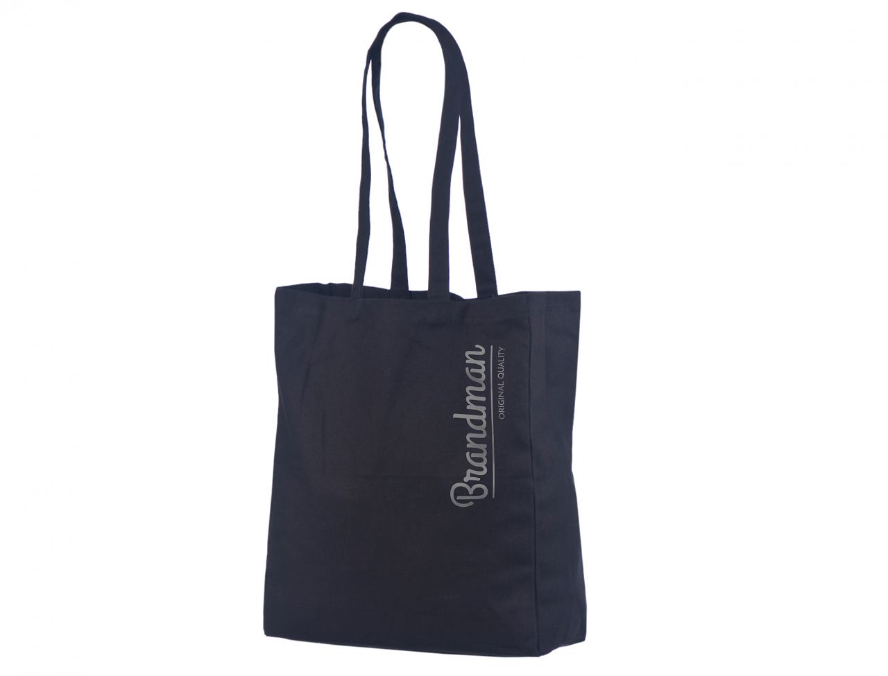 Black Wide-Bottom Cotton Tote Bags.