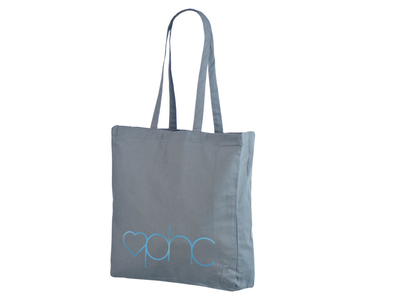 Grey Wide-Bottom Cotton Tote Bags