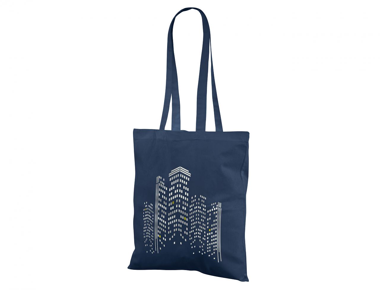 Blue Lettering /& Handle - Flat Style Navy Blue Stuff 100/% Cotton Tote Bag