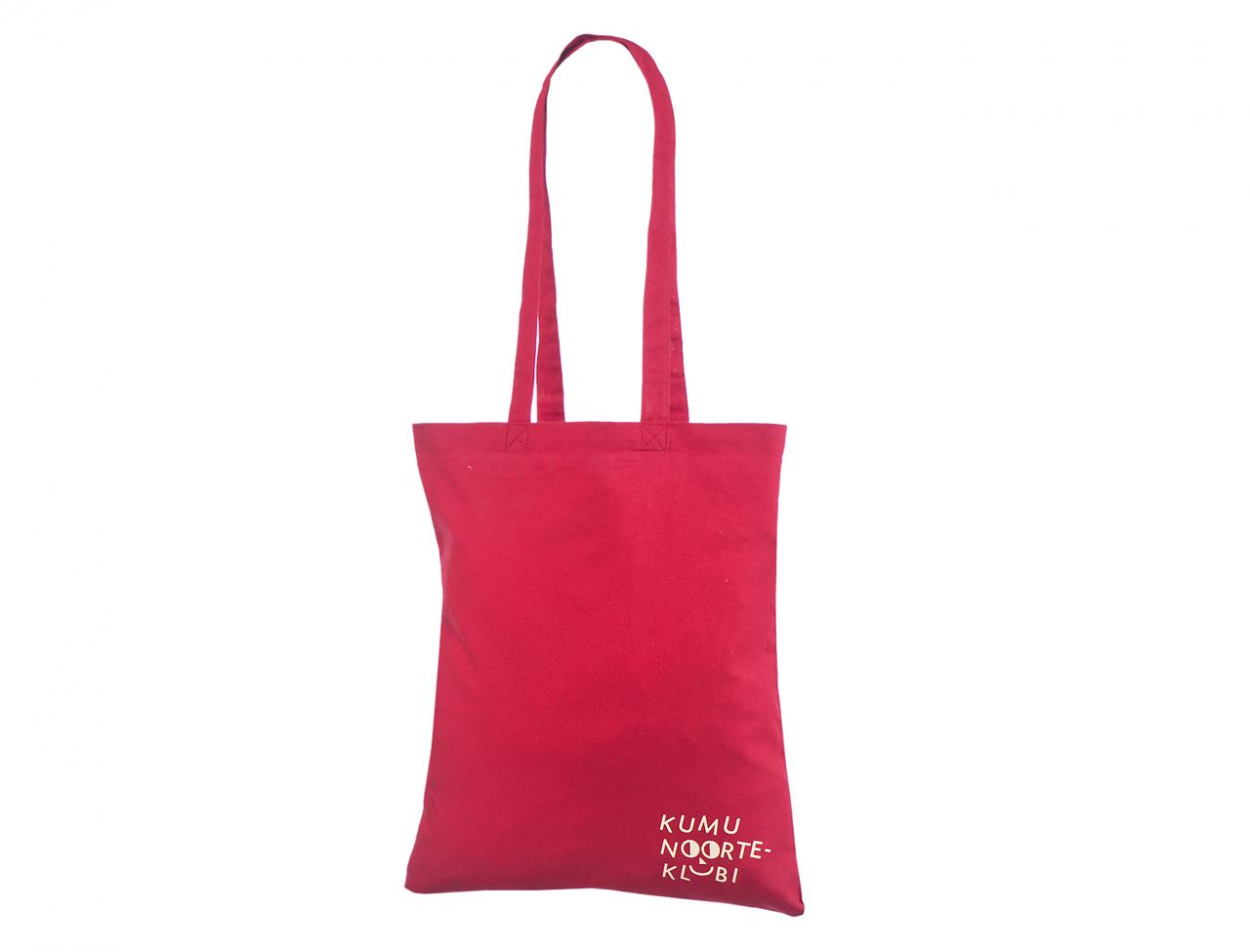 Economical Red Cotton Tote Bag.