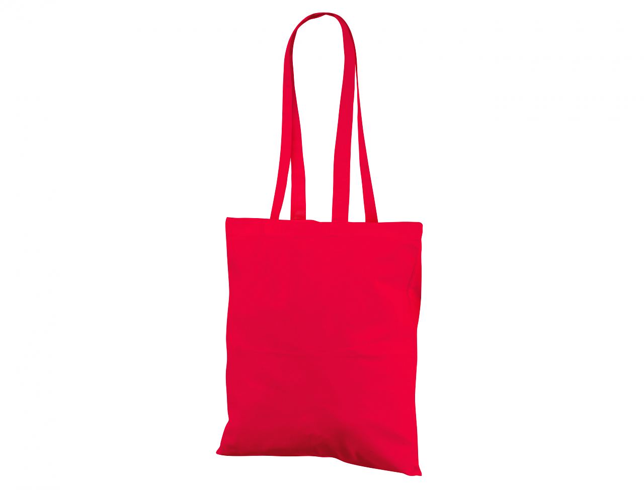 Economical Red Cotton Tote Bag.