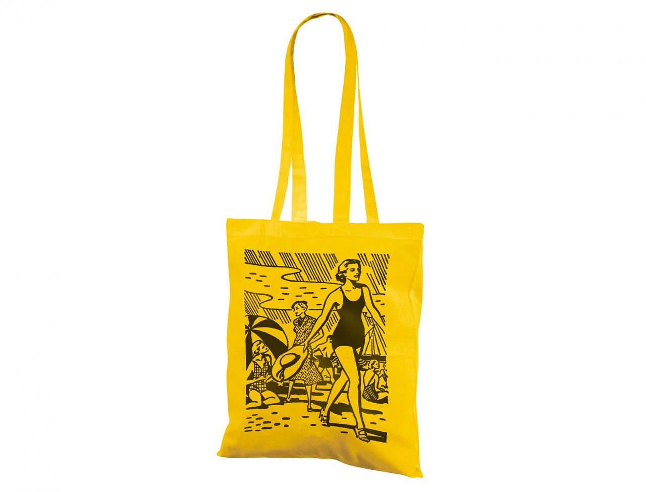 We offer economical yellow cotton tote bag with personal print
