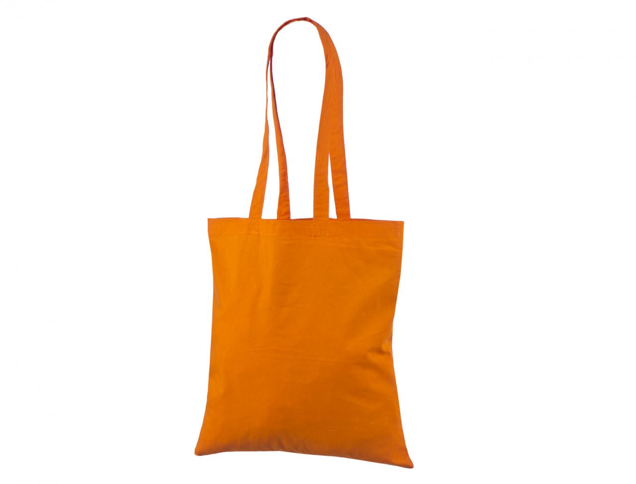 Economical Orange Cotton Tote Bag.