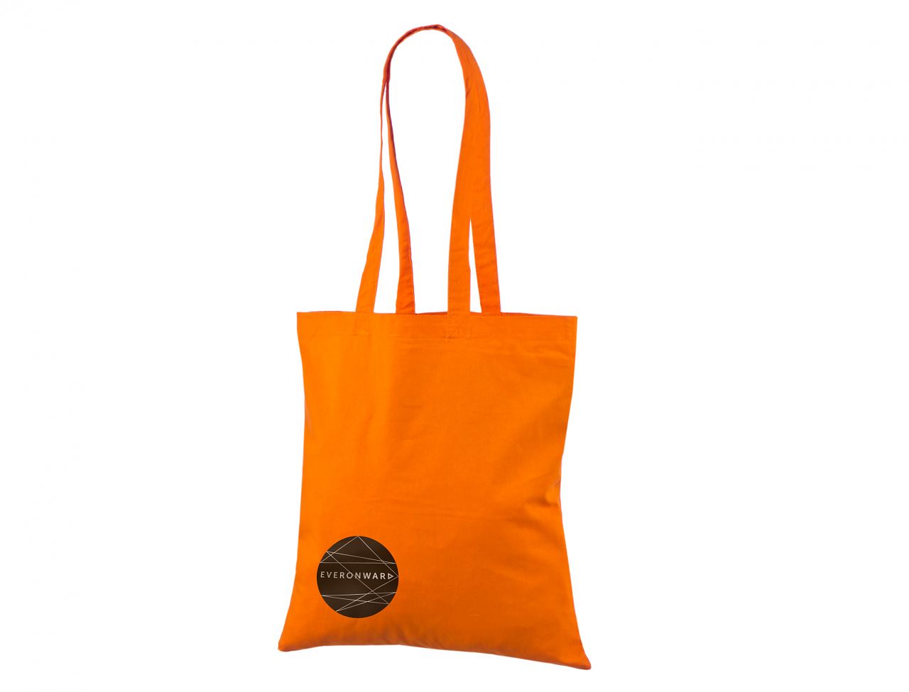 Economical Orange Cotton Tote Bag.